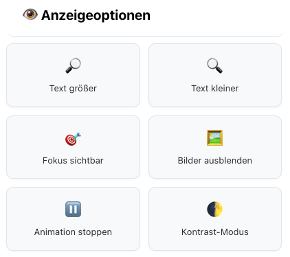 Anzeigeoptionen im Widget